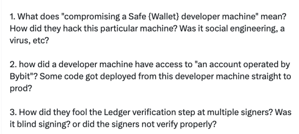 CZ：Safe回应Bybit被盗事件语言模糊，多个问题没有明确解释